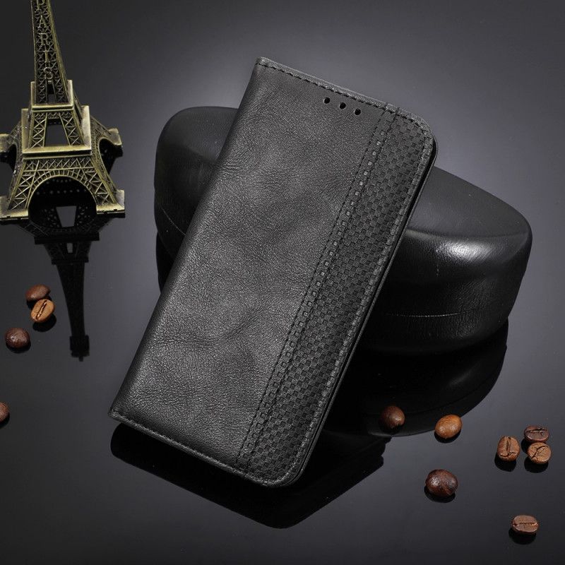 Flip Cover Oneplus 8 Effet Cuir Vintage Stylisé