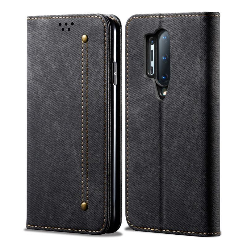 Flip Cover Oneplus 8 Pro Simili Cuir Texture Jeans