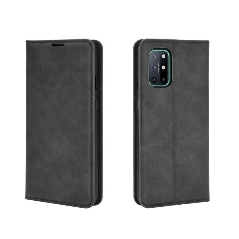 Flip Cover Oneplus 8t Effet Cuir Douceur Soie