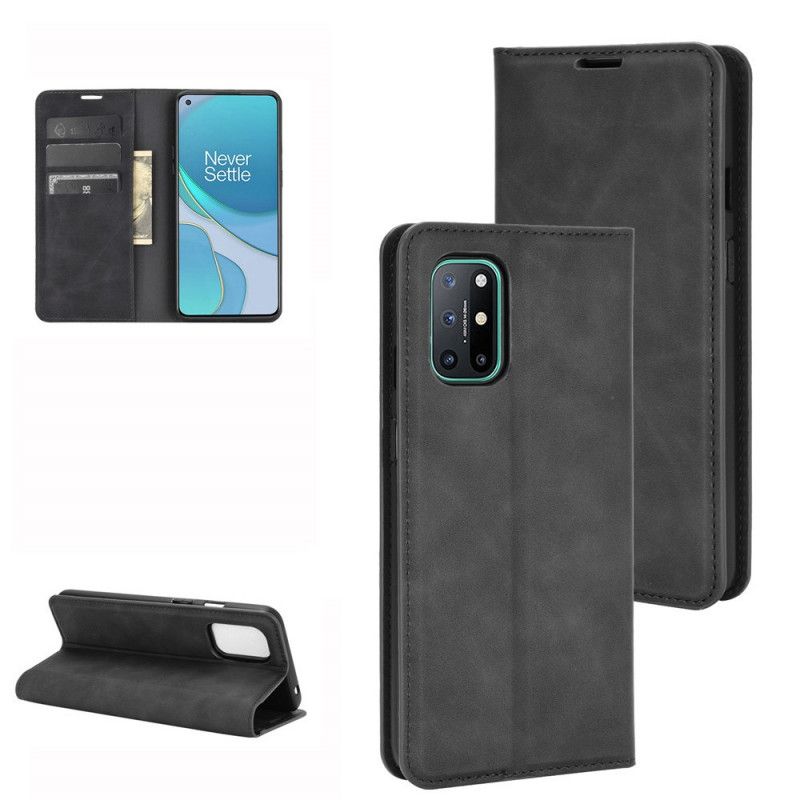 Flip Cover Oneplus 8t Effet Cuir Douceur Soie