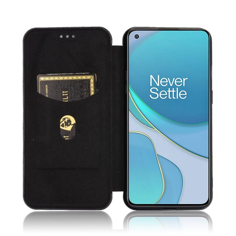 Flip Cover Oneplus 8t Silicone Carbone Coloré