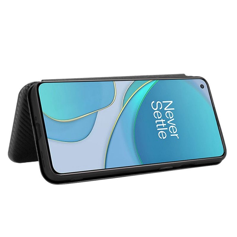 Flip Cover Oneplus 8t Silicone Carbone Coloré