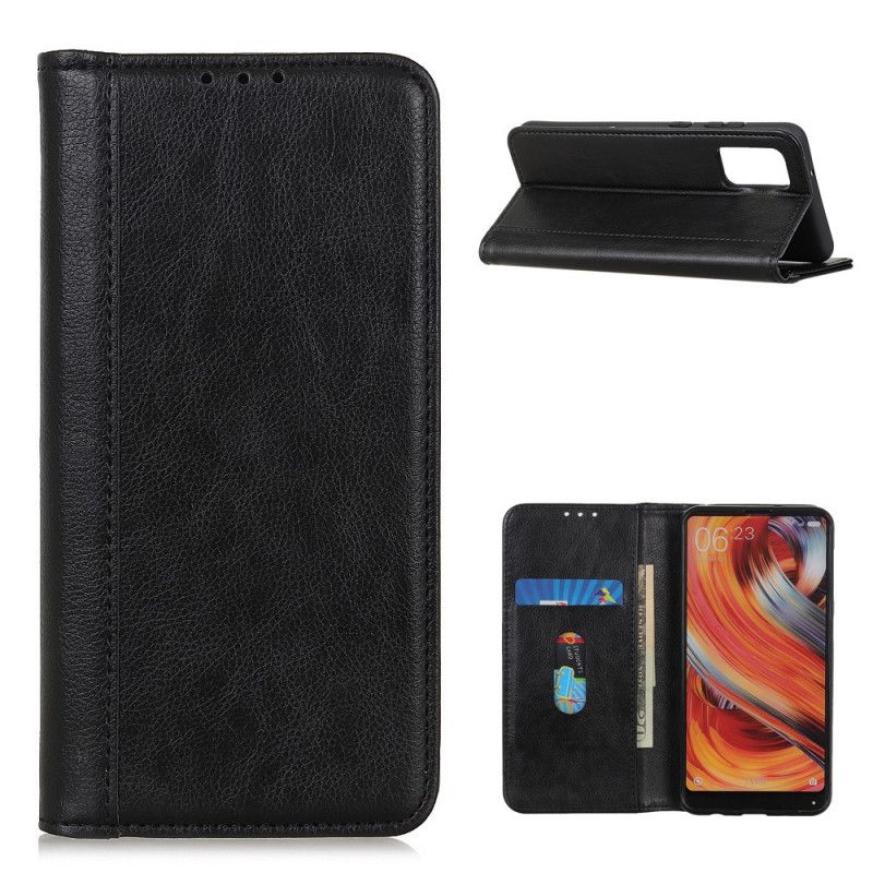 Flip Cover Oneplus 8t Version Cuir Fendu Litchi