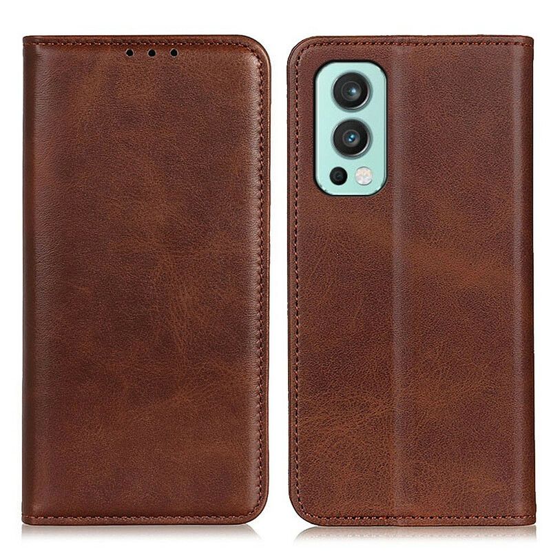 Flip Cover OnePlus Nord 2 5G Cuir Fendu Matte