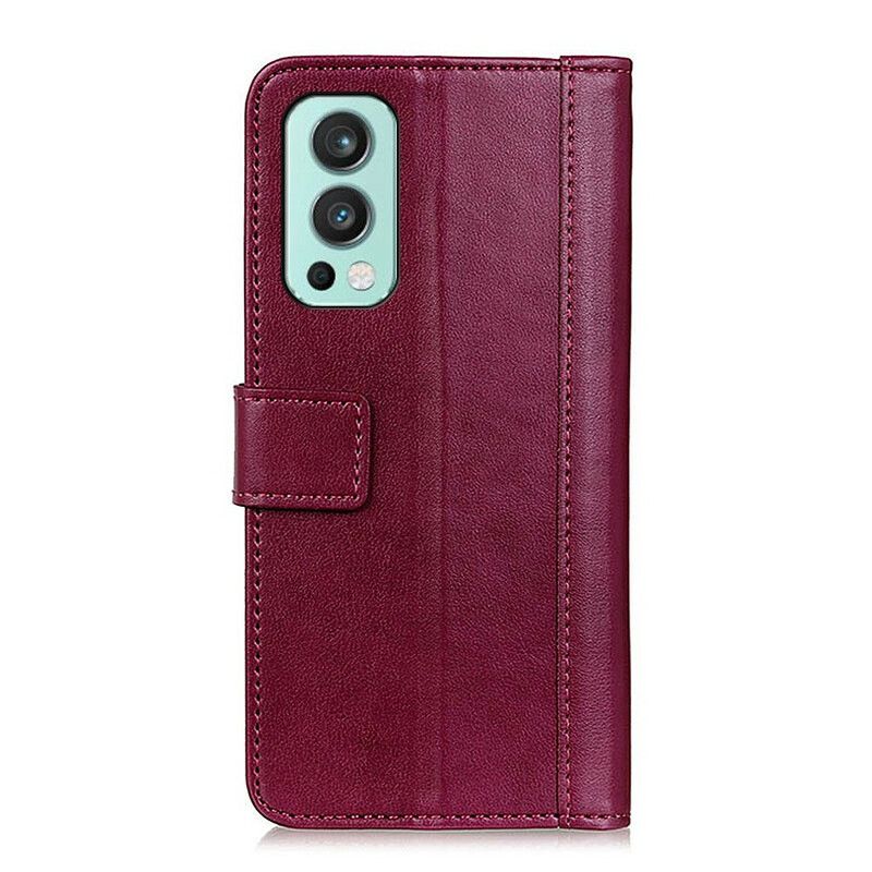 Flip Cover OnePlus Nord 2 5G Cuir Litchi Fendu Classique