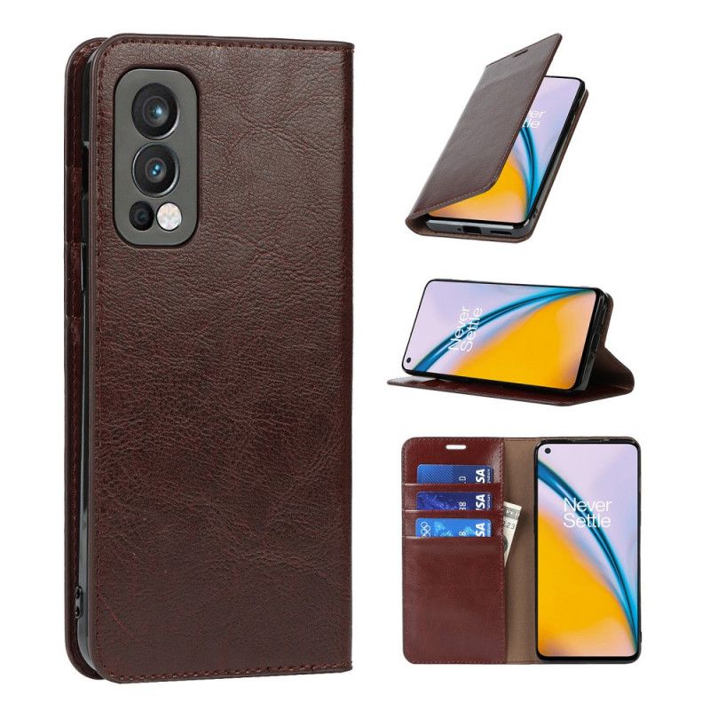 Flip Cover OnePlus Nord 2 5G Cuir Véritable