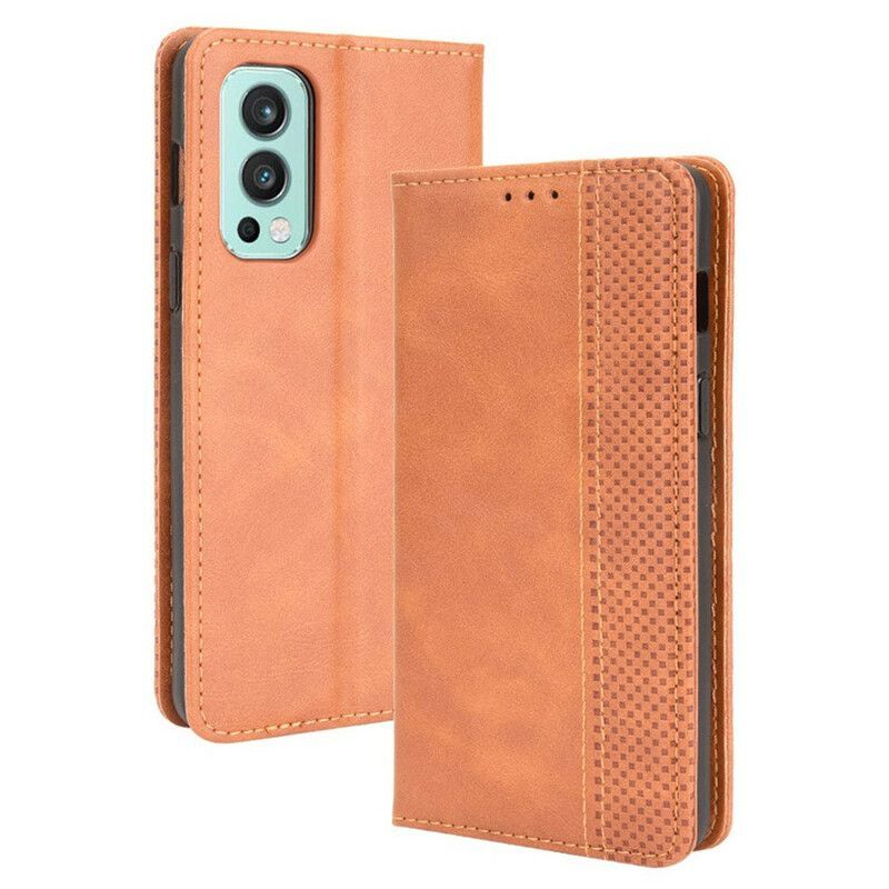 Flip Cover OnePlus Nord 2 5G Effet Cuir Vintage Stylisé