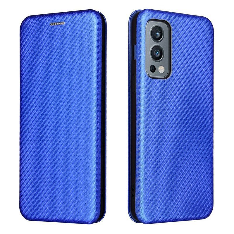 Flip Cover OnePlus Nord 2 5G Silicone Carbone Coloré