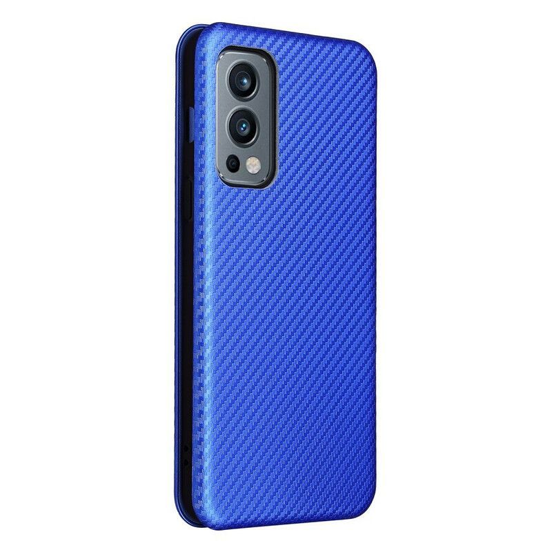 Flip Cover OnePlus Nord 2 5G Silicone Carbone Coloré