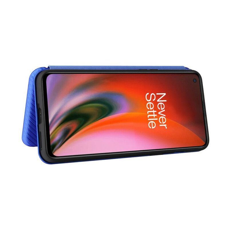 Flip Cover OnePlus Nord 2 5G Silicone Carbone Coloré