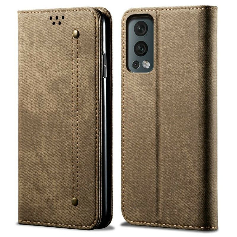 Flip Cover OnePlus Nord 2 5G Simili Cuir Texture Jeans