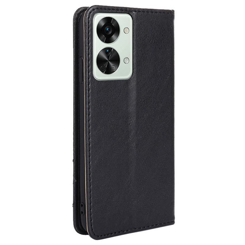 Flip Cover OnePlus Nord 2T 5G Simili Cuir avec Rivet Décoratif