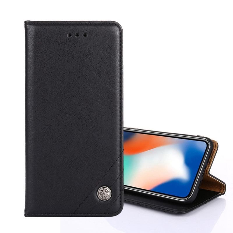 Flip Cover OnePlus Nord 2T 5G Simili Cuir avec Rivet Décoratif