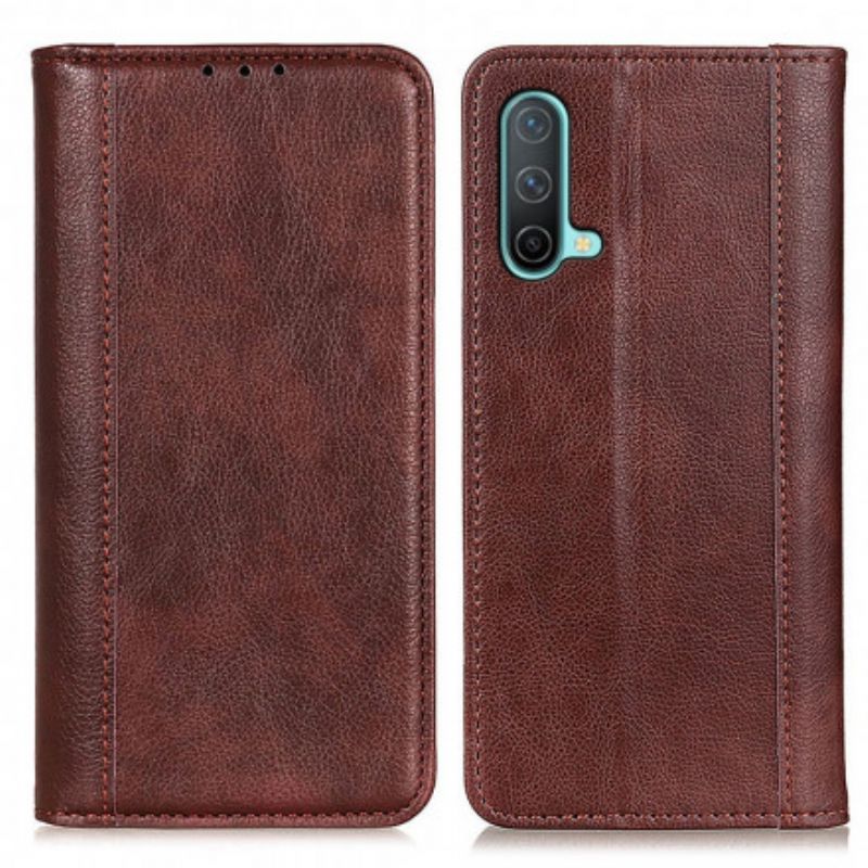 Flip Cover OnePlus Nord CE 5G Cuir Litchi Fendu Élégance