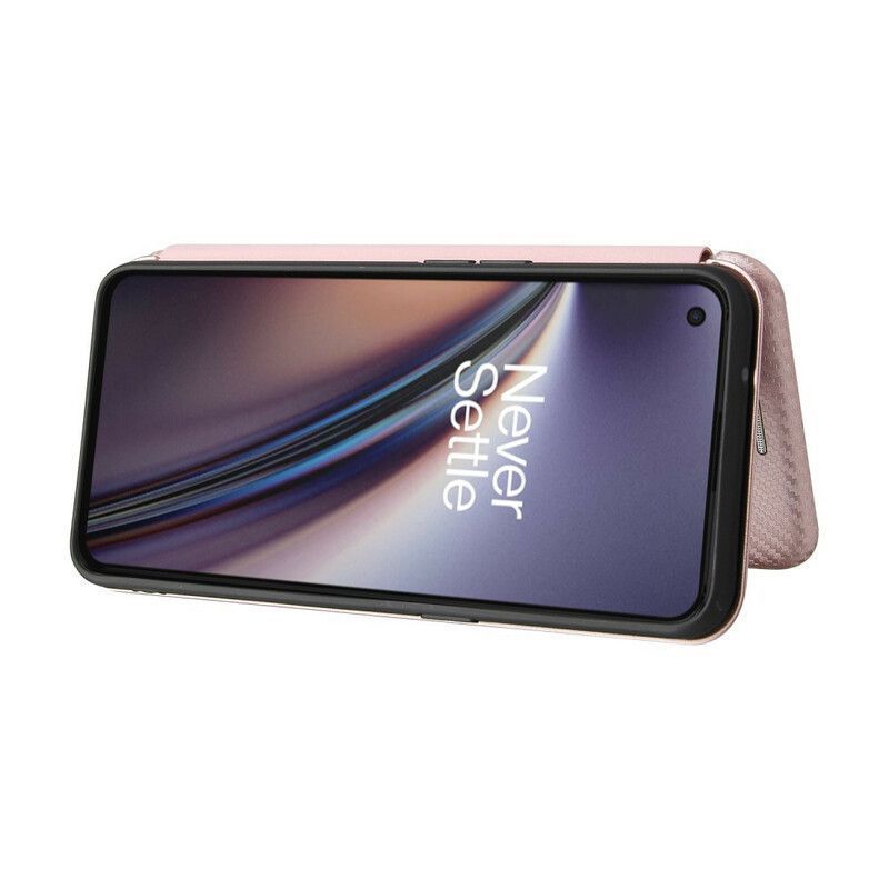 Flip Cover OnePlus Nord CE 5G Silicone Carbone Coloré