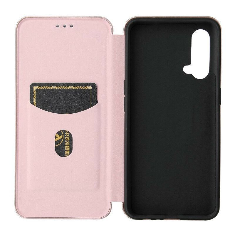 Flip Cover OnePlus Nord CE 5G Silicone Carbone Coloré