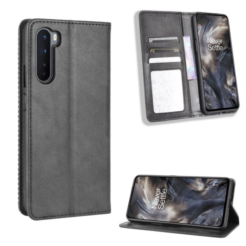 Flip Cover Oneplus Nord Effet Cuir Vintage Stylisé