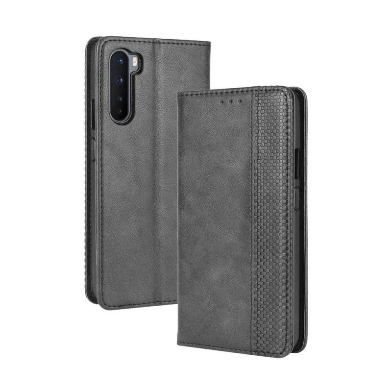 Flip Cover Oneplus Nord Effet Cuir Vintage Stylisé