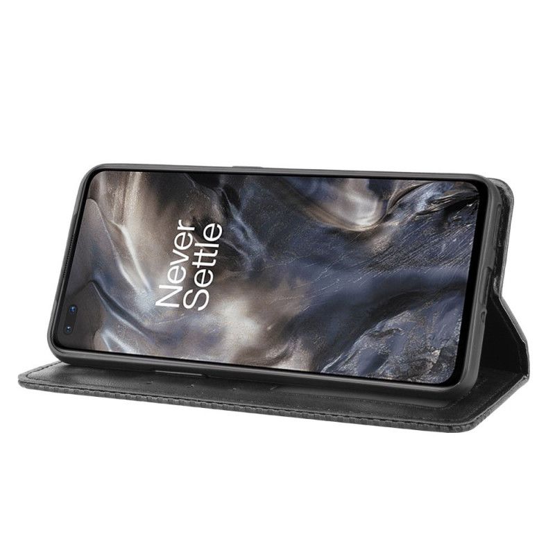 Flip Cover Oneplus Nord Effet Cuir Vintage Stylisé