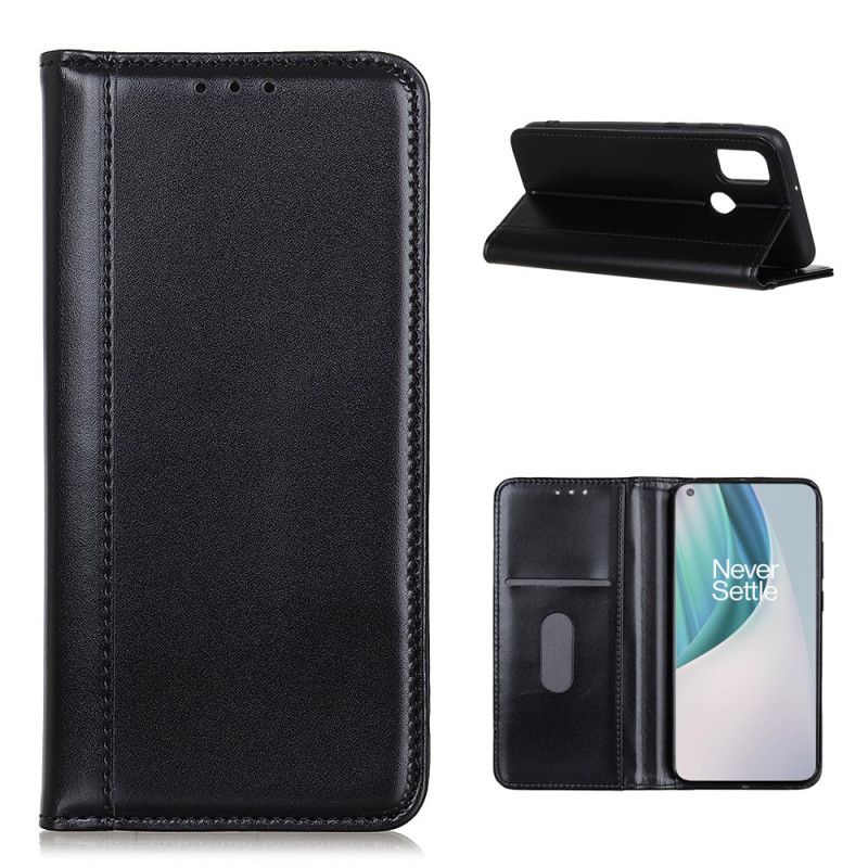 Flip Cover Oneplus Nord N10 Cuir Fendu Premium