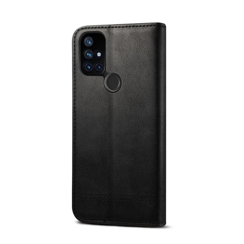 Flip Cover Oneplus Nord N10 Effet Cuir Coutures