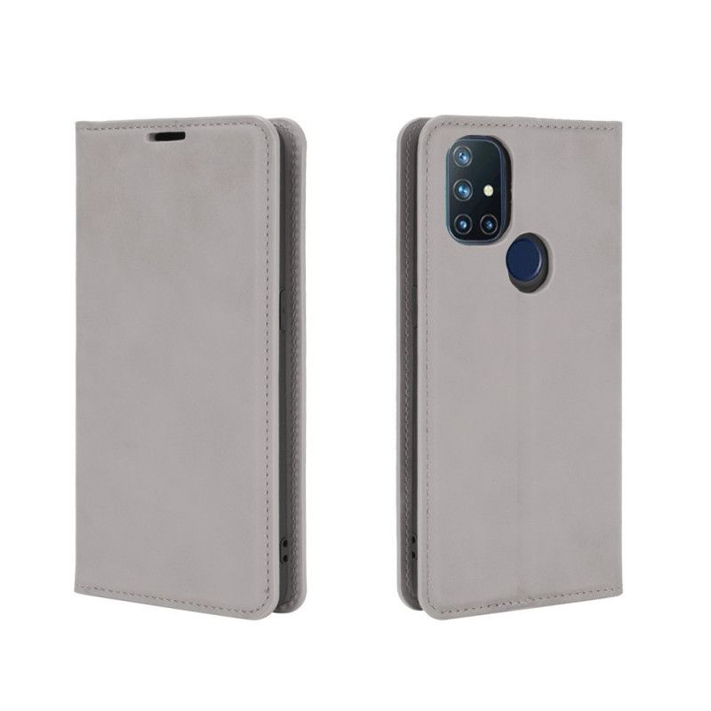 Flip Cover Oneplus Nord N10 Effet Cuir Douceur Soie