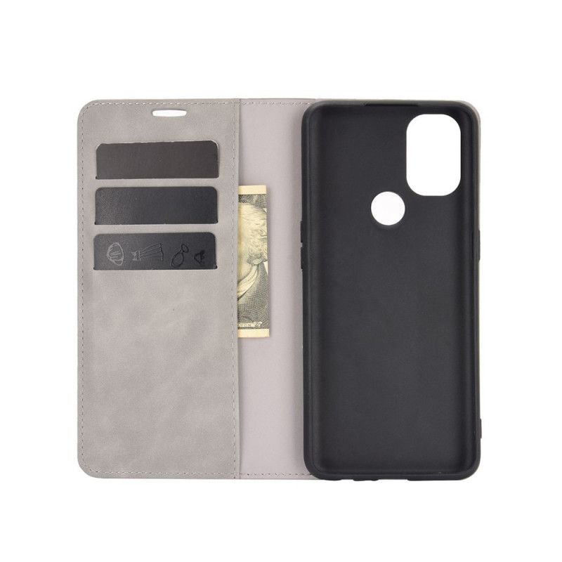 Flip Cover Oneplus Nord N10 Effet Cuir Douceur Soie