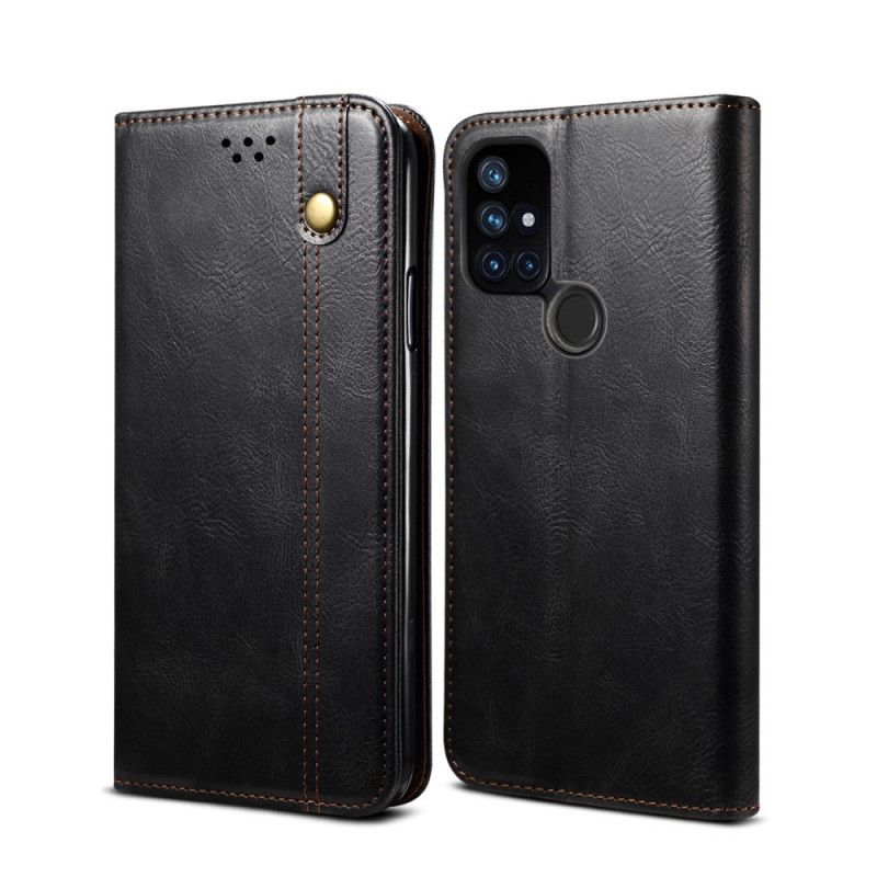 Flip Cover Oneplus Nord N10 Simili Cuir Ciré