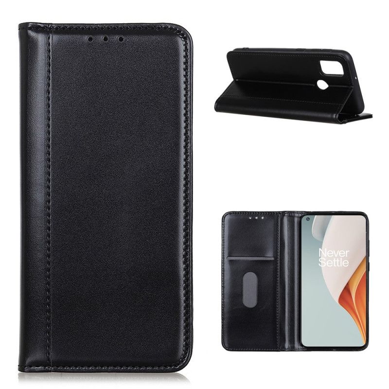 Flip Cover Oneplus Nord N100 Cuir Fendu Premium