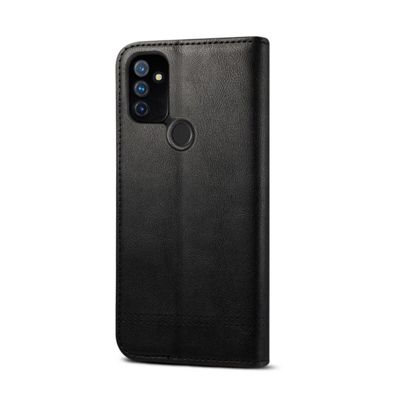 Flip Cover Oneplus Nord N100 Effet Cuir Coutures