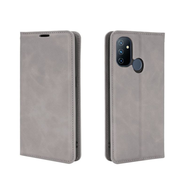 Flip Cover Oneplus Nord N100 Effet Cuir Douceur Soie