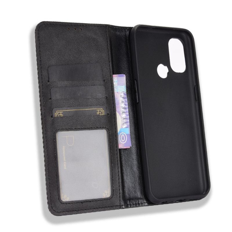 Flip Cover Oneplus Nord N100 Effet Cuir Vintage Stylisé