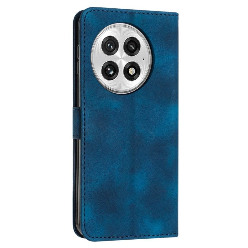 Housse OnePlus 13 Effet Daim Lignes à Lanière