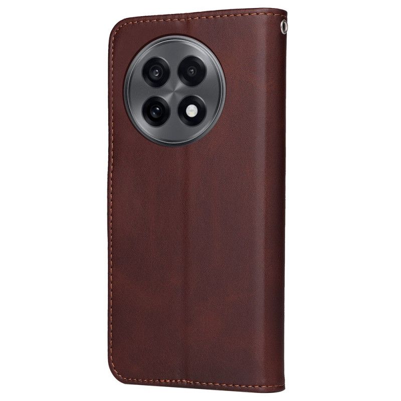 Housse OnePlus 13R Effet Cuir Uni à Lanière