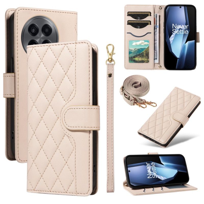 Housse OnePlus 13R Matelassée avec Lanière et Bandoulière