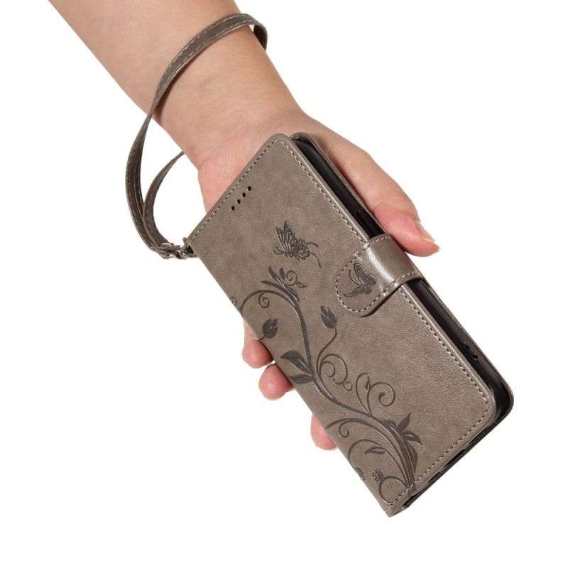 Housse OnePlus 13R Motif Floral à Lanière