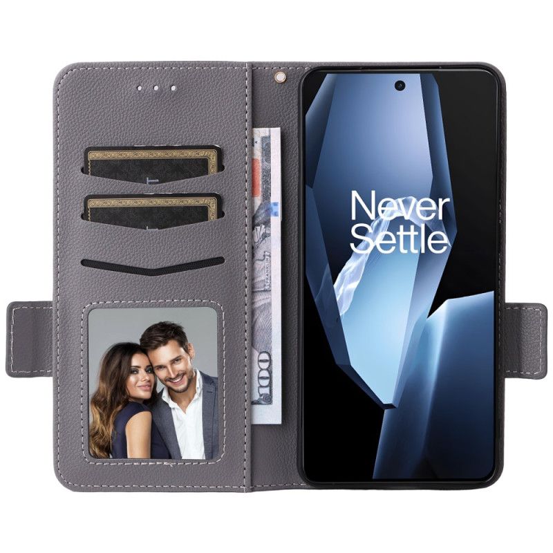 Housse OnePlus 13R Texture Litchi à Lanière