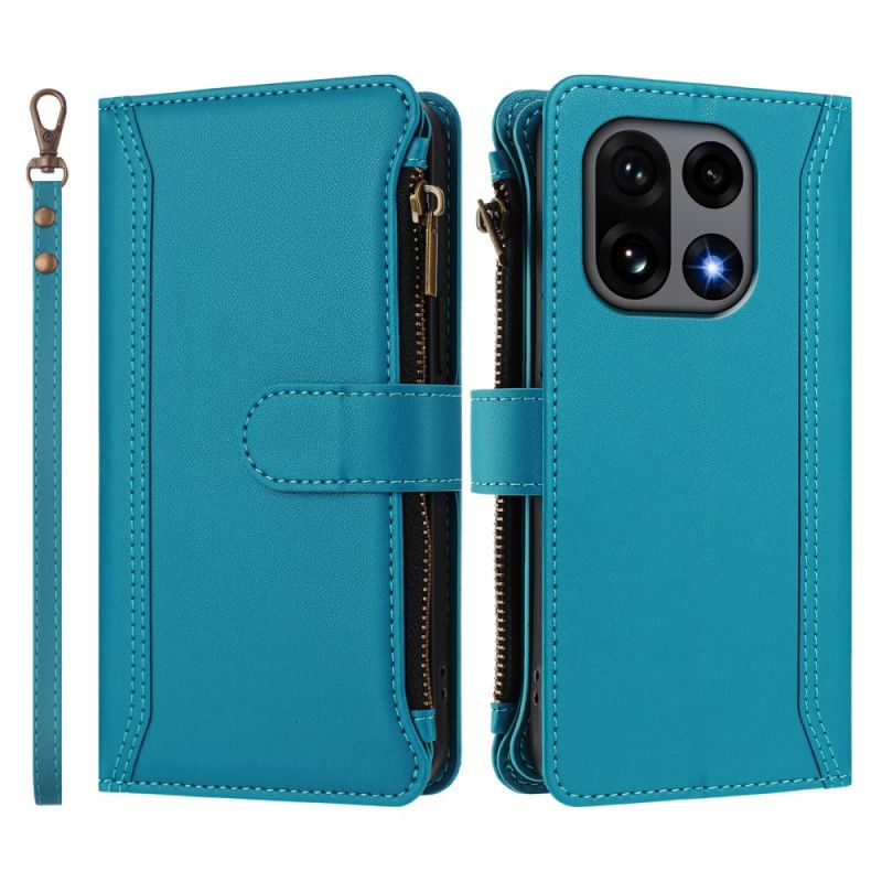 Housse OnePlus 15 Portefeuille 9 Porte-Cartes et Lanière