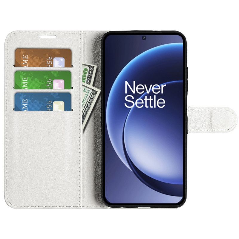 Housse OnePlus 15 Simili Cuir Litchi