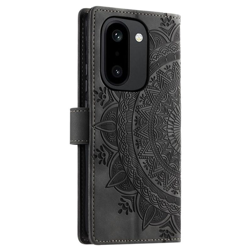 Housse OnePlus 15R Portefeuille Effet Daim Mandala