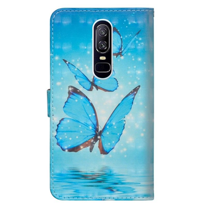 Housse Oneplus 6 Papillons Bleus Volants