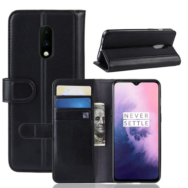 Housse Oneplus 7 Cuir Fendu