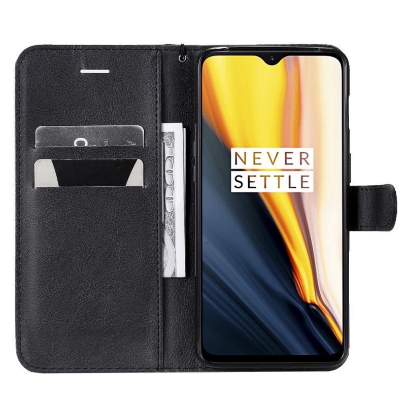 Housse Oneplus 7 Effet Cuir À Lanière