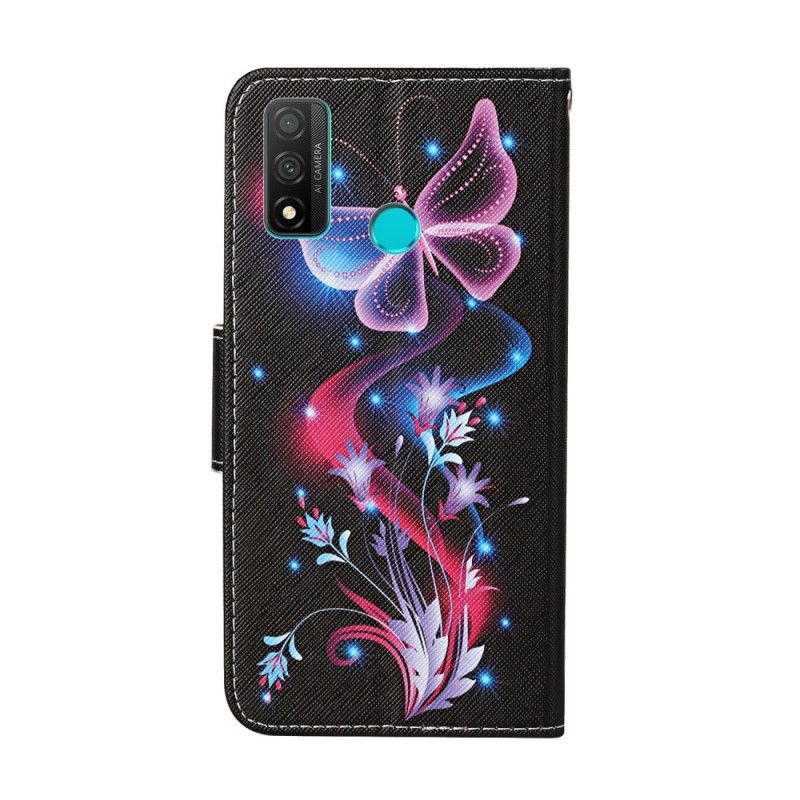 Étui Housse Oneplus 8t Papillons Et Lanière