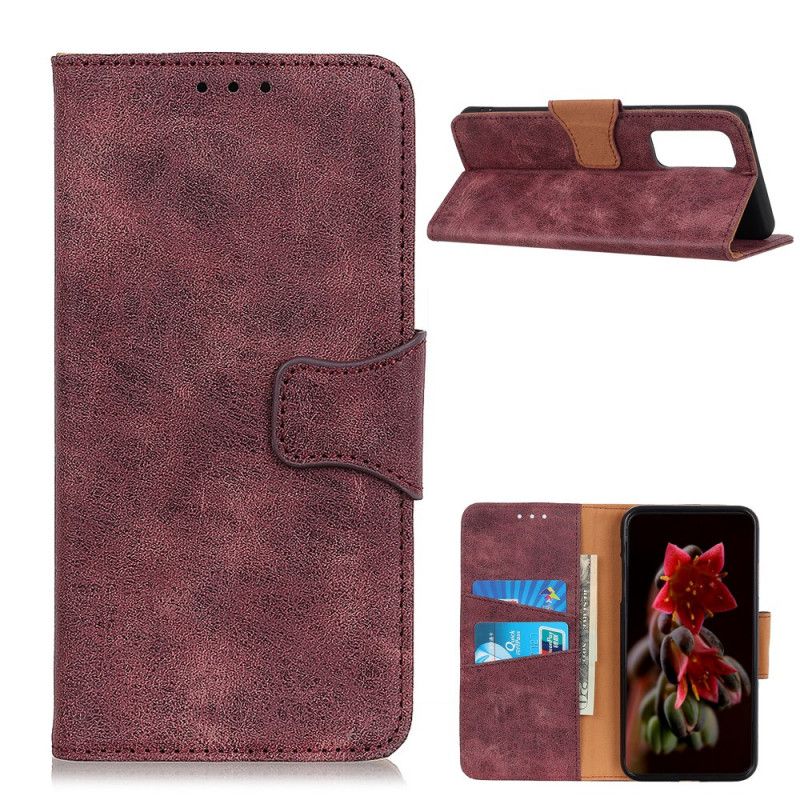 Housse Oneplus 9 Cuir Fendu Vintage