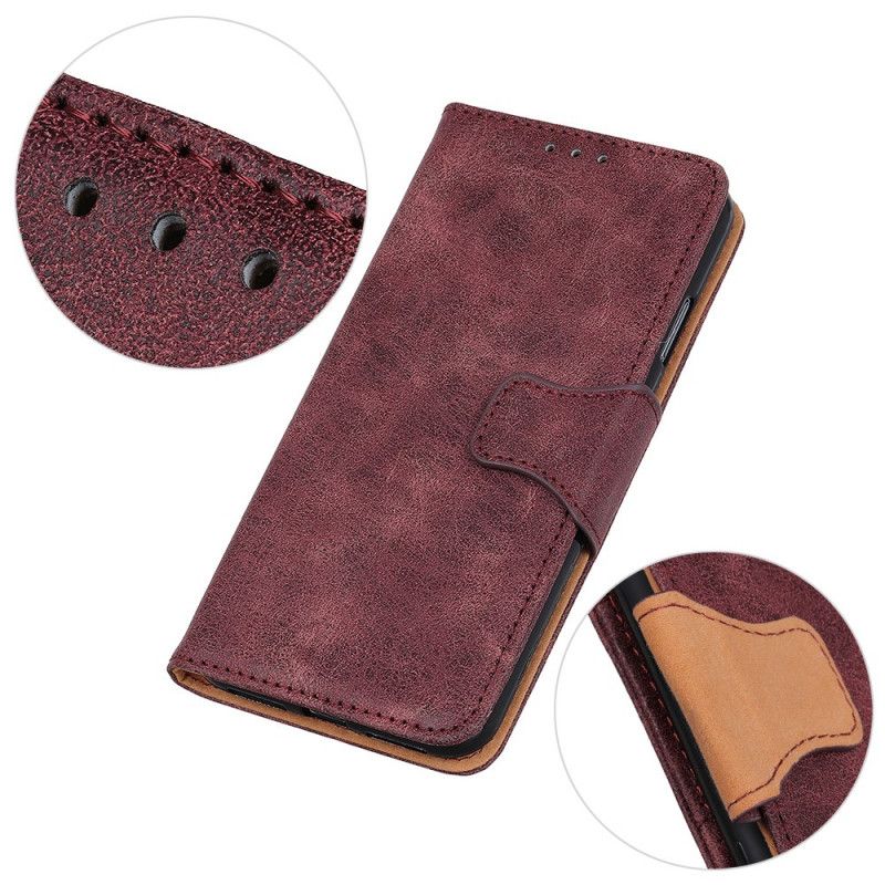 Housse Oneplus 9 Cuir Fendu Vintage