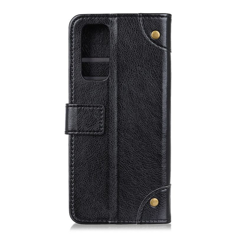 Étui Housse Oneplus 9 Style Cuir Nappa Rivets Vintage