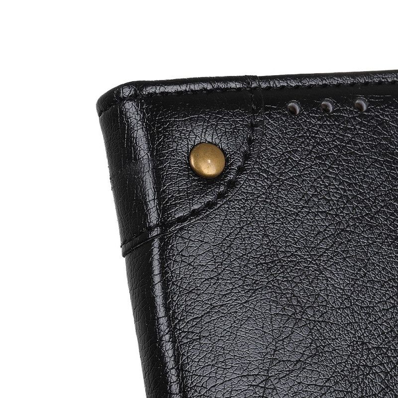 Étui Housse Oneplus 9 Style Cuir Nappa Rivets Vintage