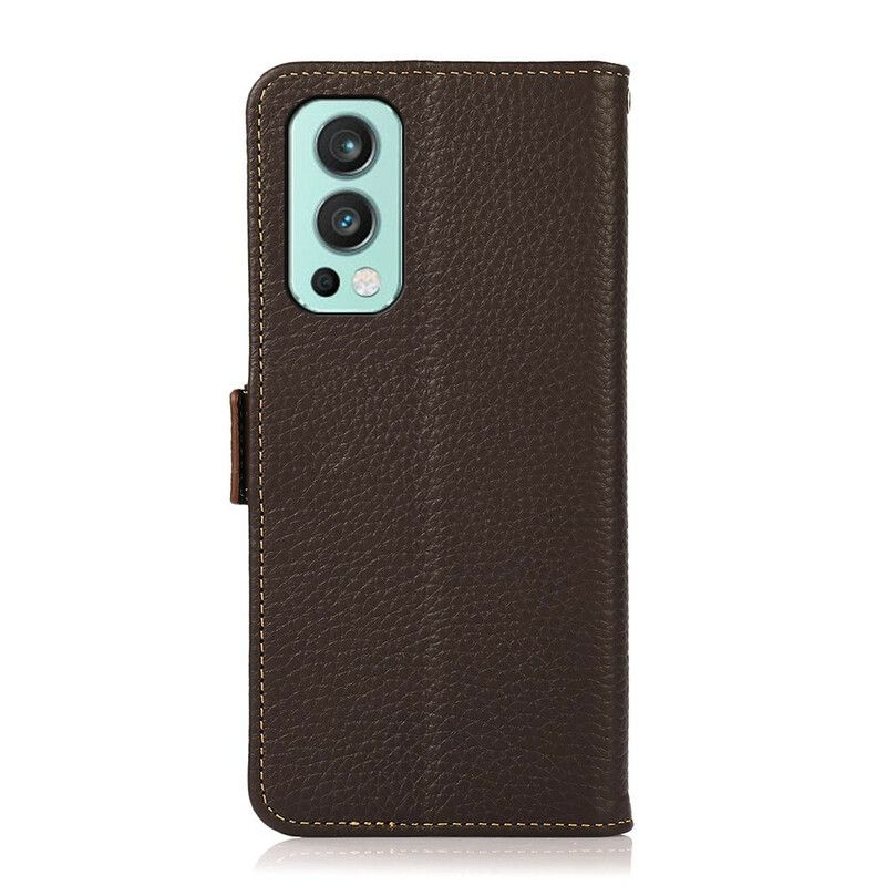 Housse OnePlus Nord 2 5G Cuir Litchi Khazneh