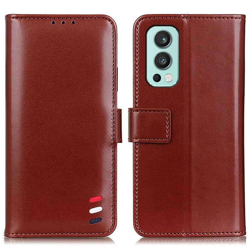 Housse OnePlus Nord 2 5G Effet Cuir Tricolore Simple
